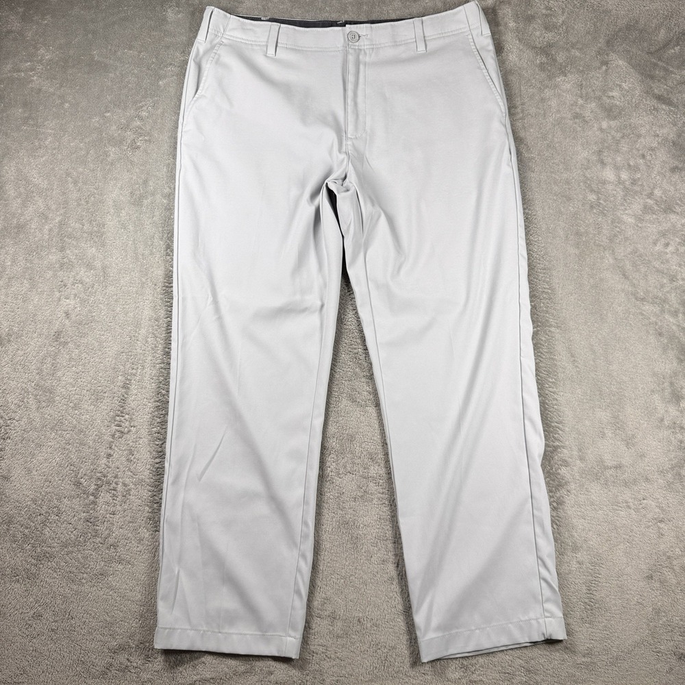 BCG Mens Gray Golf Pants 36x30 Performance Stretch Flat Front Pocketed